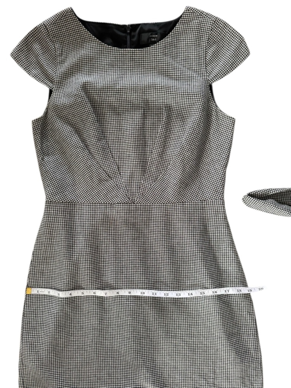 J.Crew Size 6 Houndstooth Linen Blend Sheath Dress Belted Classic Chic - Picture 12 of 16